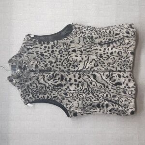 Coldwater Creek Faux Fur Animal Print Vest